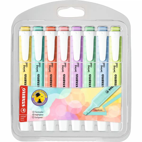 STABILO Textmarker swing cool Pastel 8 Stück Kunststoffetui ``