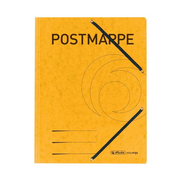 Herlitz Einschlagmappe mit Gummizug  -  A4  - Postmappe  -  gelb