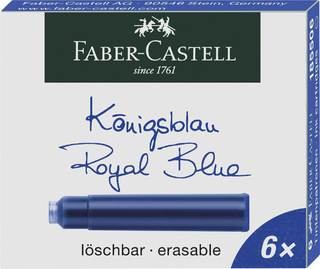 Faber Castell 6 Tintenpatronen königsblau, löschbar