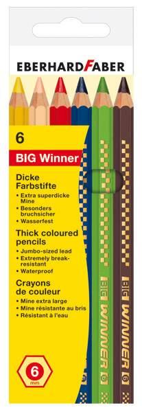 EBERHARD FABER BIG WINNER Buntstifte dick / Jumbo - 6er ETUI **
