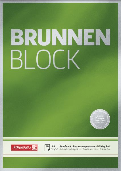 Brunnen Briefblock A4 unliniert