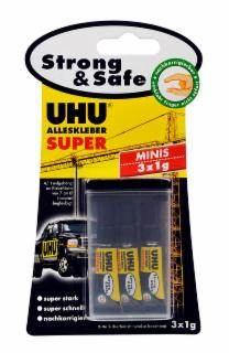 UHU SUPER Strong & Safe Minis 3x1g
