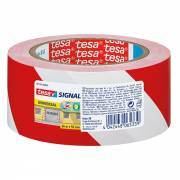 TESA Markierungsband - rot/weiß 66m:50mm