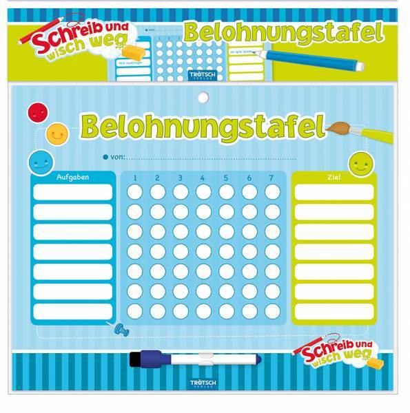 Belohnungstafel mit Stift und Schwamm