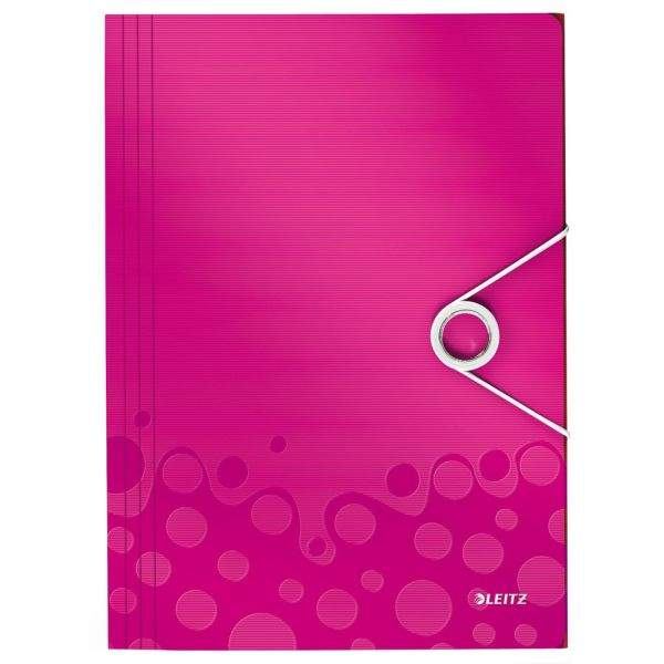 LEITZ Eckspannermappe A4 PP WOW pink metallic