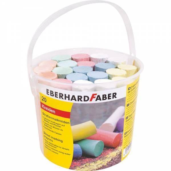 EBERHARD FABER Straßenmalkreiden 20 Stück Eimer **