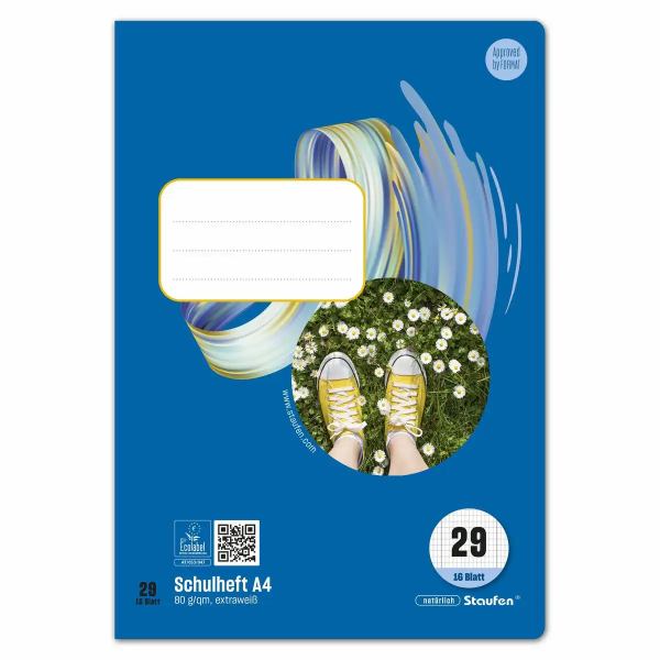 Staufen Schulheft Style Lineatur 29 rautiert mit Doppelrand 16 Blatt 80g/m² DIN A4