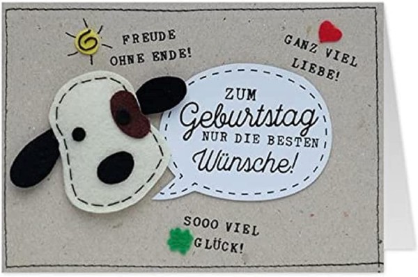Sheepworld Glückwunschkarte Die Filzkarte Hund