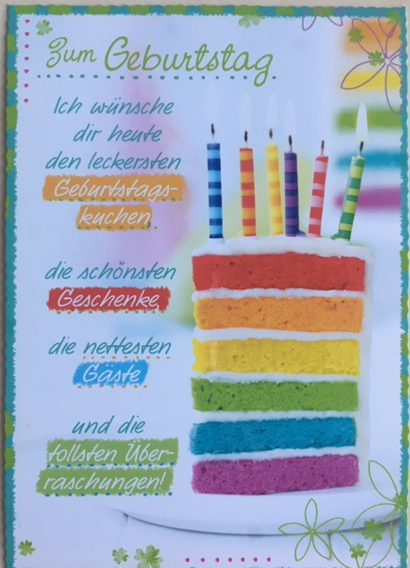 IN TOUCH Postkarte - zum Geburtstag .. Kuchen