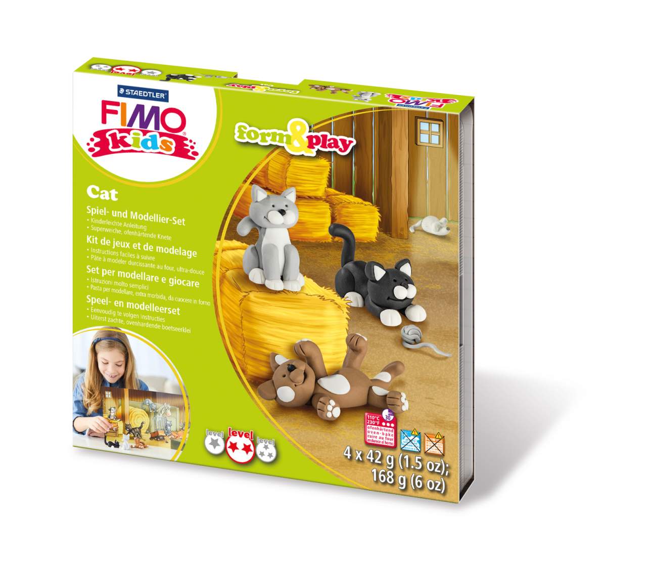 Fimo kids Form & Play Set "Pet" ofenhärtendes Knetgummi mit Anleitung für Tiere 