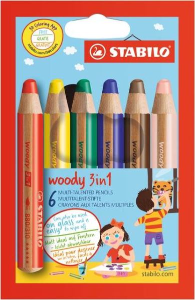 STABILO 6er woody Multitalentstifte Buntstifte