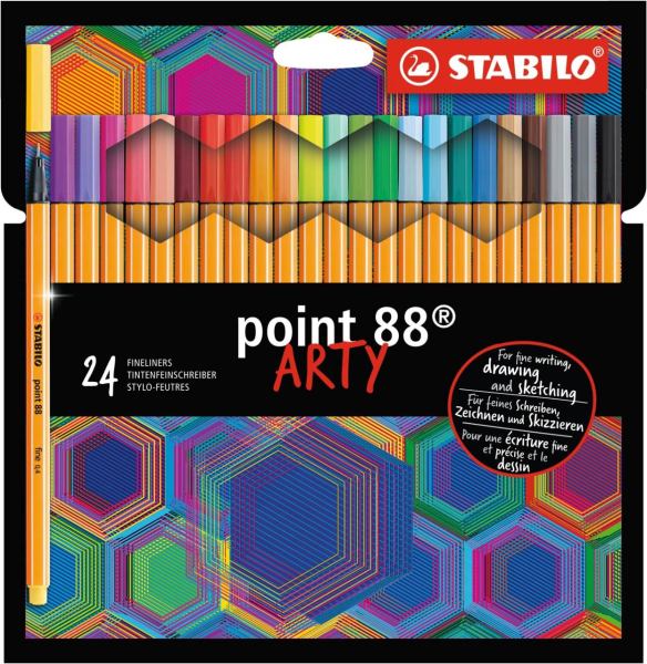 STABILO point 88 Tintenschreiber - 24 Stück / 24 Farben - ARTY