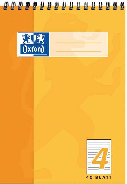 Oxford Spiralschulblock Lineatur 4 liniert 40 Blatt DIN A5 **
