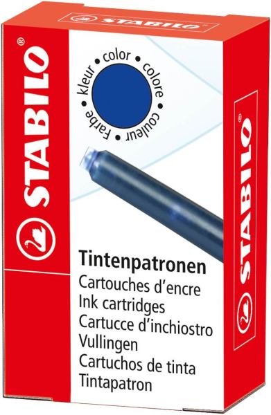 STABILO Tintenpatronen Blau, löschbar - 6 Stück
