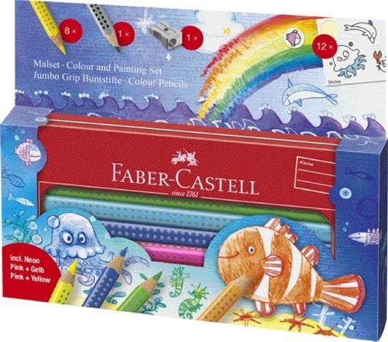 Faber-Castell Jumbo GRIP Malset "Unterwasserwelt" im Metalletui