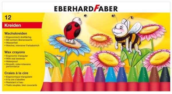 EBERHARD FABER Colori Wachsmalkreide wasserfest , dreikant - 12er Etui