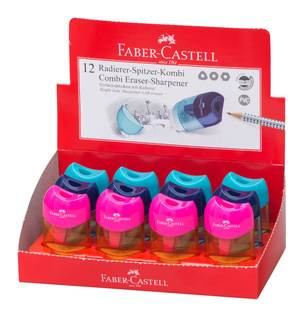 Faber-Castell Mini Radierer-Spitzer-Kombination Pink oder Blau ***