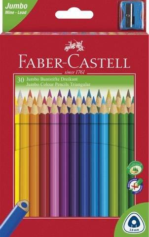 Faber-Castell Buntstifte Dreikant Jumbo 30er Kartonetui