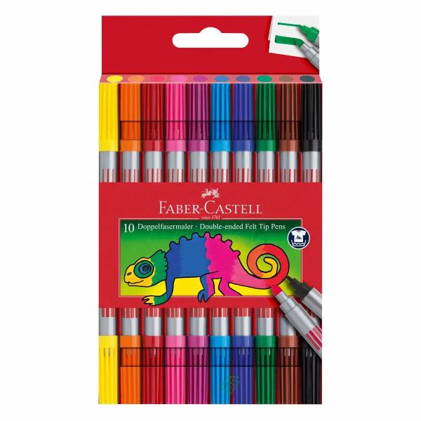 FABER-CASTELL Filzstifte Doppelfasermaler 10 Stück Kartonetui **