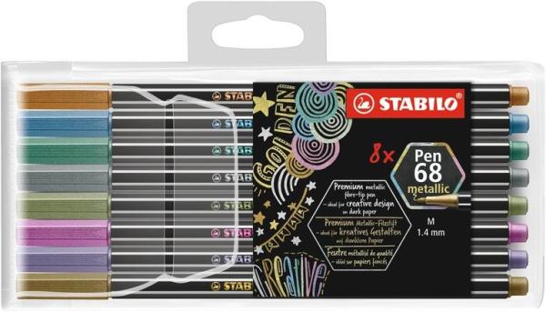 STABILO Fasermaler Pen 68 metallic Etui 8ST/8 Farben