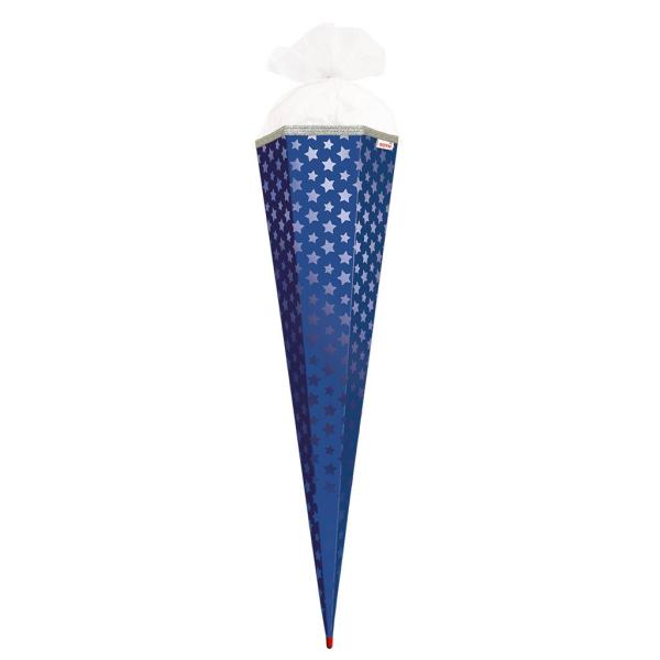 Roth Basteltüte mit Muster und Effekt 85 cm - Ultramarienblau, Sterne, Folie