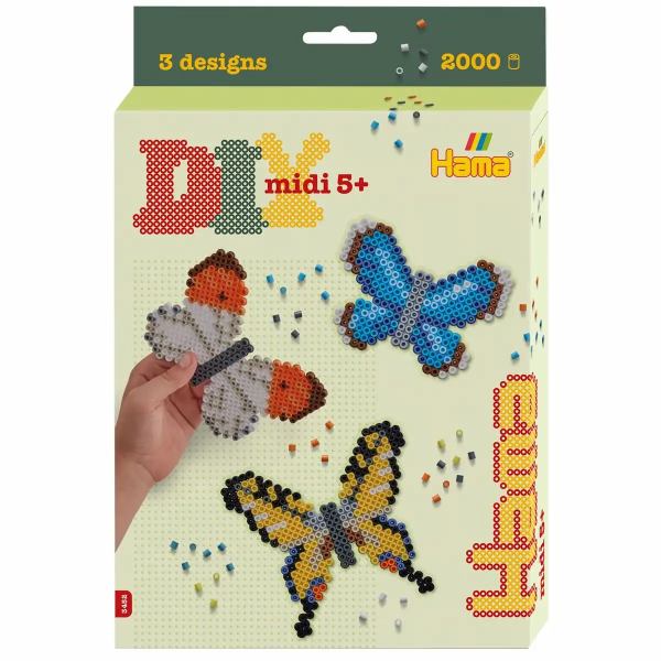 Hama Bügelperlen Starter-Set midi Schmetterlinge 2000 Teile **
