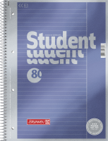 Brunnen Collegeblock Premium Student A4 liniert, mit Rand, Lineatur 25 Deckblatt: blau-metallic