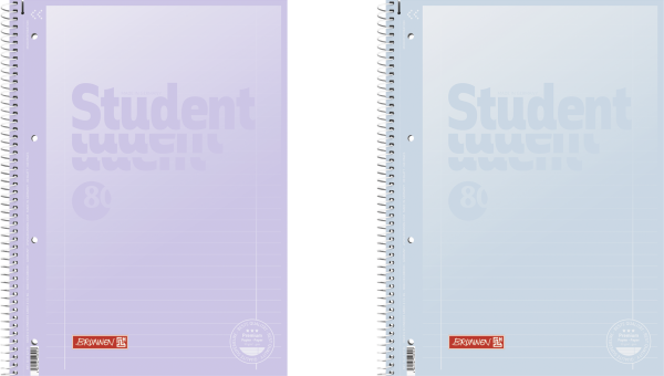 Brunnen Collegeblock Premium Student „Pastell 2“, A4, 80 Blatt / 160 Seiten, Lineatur 27, Lieferumfa