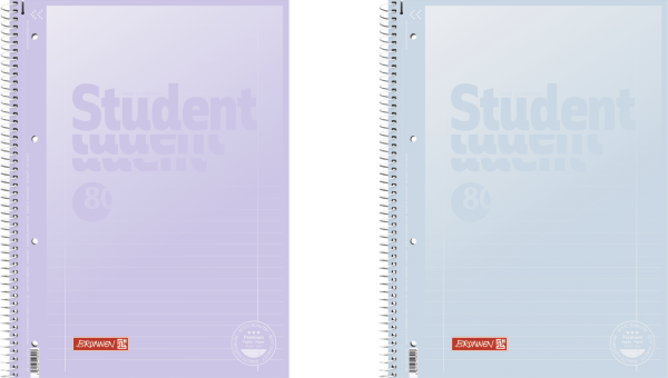 Brunnen Collegeblock Premium Student „Pastell 2“, A4, 80 Blatt , Lineatur 27, Lieferumfa
