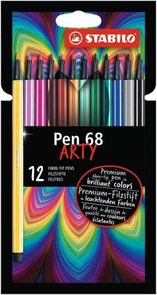 STABILO Pen 68 Fasermaler - 12 Farben ARTY