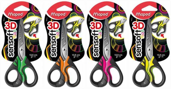 HELIT Schere Sensoft 3D, 13cm Fluo, Lieferumfang 1 Stück