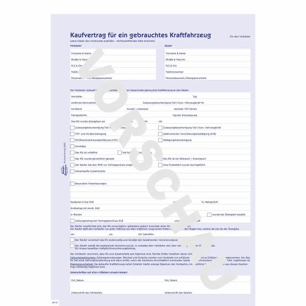 AVERY Zweckform KFZ Kaufvertrag selbstdurchschreibend 4-fach Satz DIN A4 **
