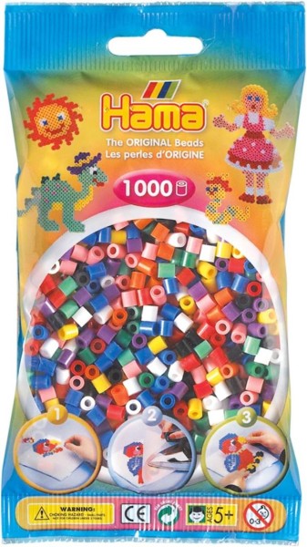 Hama Bügelperlen Beutel mit ca. 1.000 Midi, Mixed