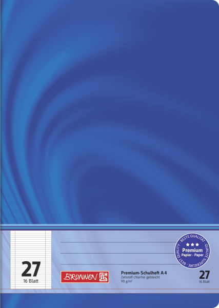 Brunnen Schulheft Premium A4, 16 Blatt, Lineatur 27