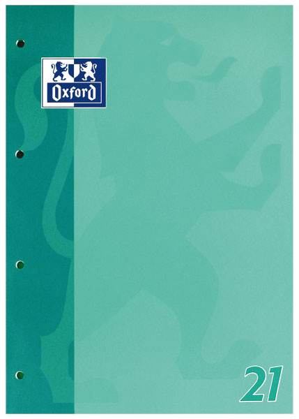 Oxford Schulblock A4, Lineatur 21, 9mm liniert, 50 Blatt, 4fach Lochung, 90gm² **