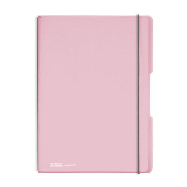 Herlitz my.book flex Notizheft PP A4,2x40 Bl.kariert Lineatur rosé gelocht