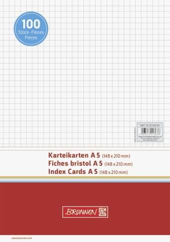 BRUNNEN Karteikarten A5 - 100Stück - kariert - weiß