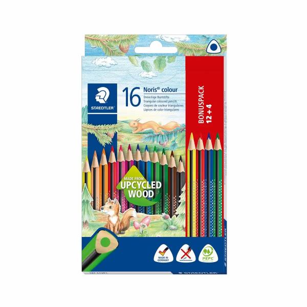 STAEDTLER Noris Buntstifte colour dreikant Bonuspack, 12+4 **