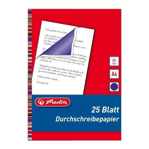 Herlitz Durchschreibepapier / Kohlepapier A4 25 Blatt - blau-violett, in Faltschachtel