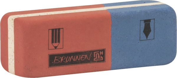 Brunnen Radierer Classic, 57 x 20 mm Rot / Blau