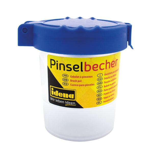 IDENA Wasserbecher, Pinselbecher mit Deckel , Kunststoff **