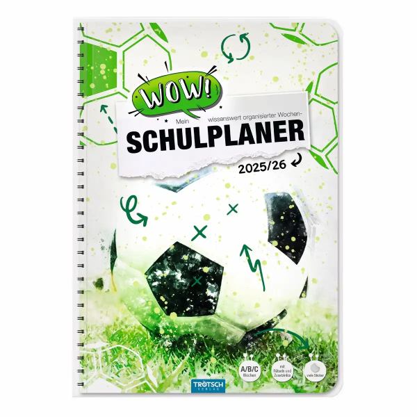 TRÖTSCH Hausaufgabenheft Fußball / Schulplaner WOW! 25/26 128 Seiten DIN A5 **