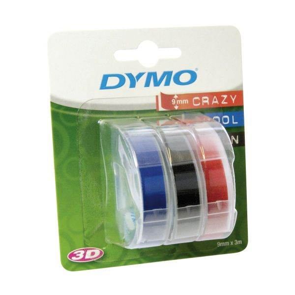 Dymo Prägeband 9mm, 3er - rot/blau/schwarz