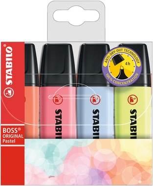 STABILO BOSS Textmarker Pastel Textmarker - 4er Etui