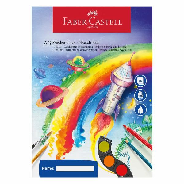 FABER-CASTELL Zeichenblock 10 Bogen 100g/m² DIN A3 **