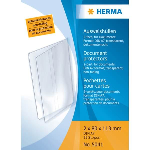 HERMA Ausweishülle 2x80x113 mm transp. für Dokumente Format DIN A7