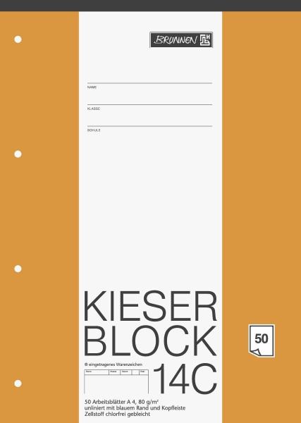 BRUNNEN Kieserblock 14C, Arbeitsblock Lineatur 20, 50 Blatt **