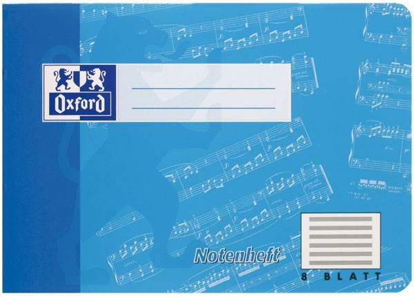 Oxford Notenheft 8 Blatt DIN A5 quer, 1 Stück **