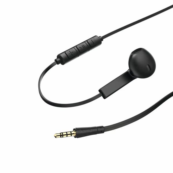 Hama Kopfhörer Advance Earbuds Mikrofon Flachbandkabel schwarz **
