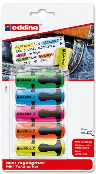 EDDING VERTRIEB Mini-Highlighter 5 Stück sortiert